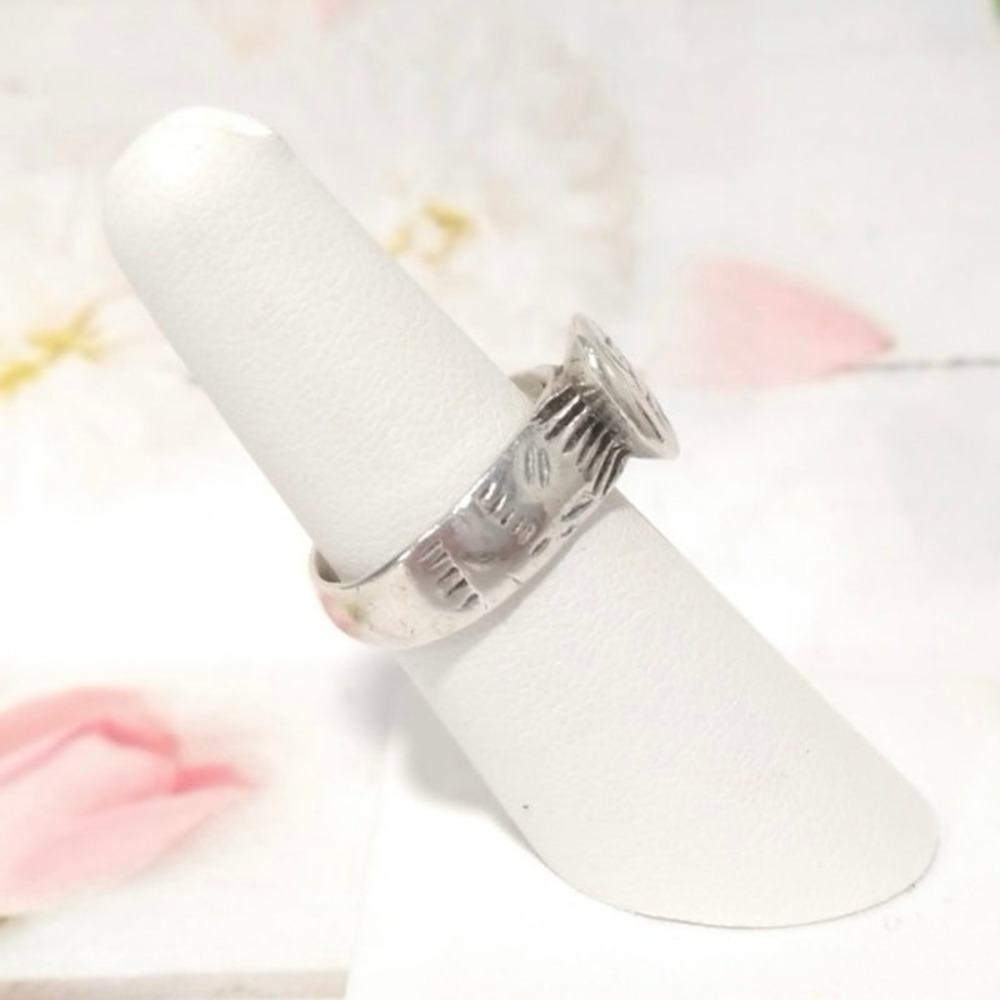 Antique Seal Ring Solid Silver Initials Mono Fran… - image 6